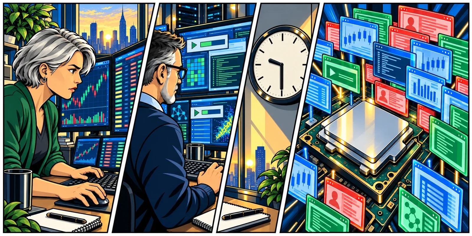 Different traders and research workspaces demand processor time together as the cash market opens