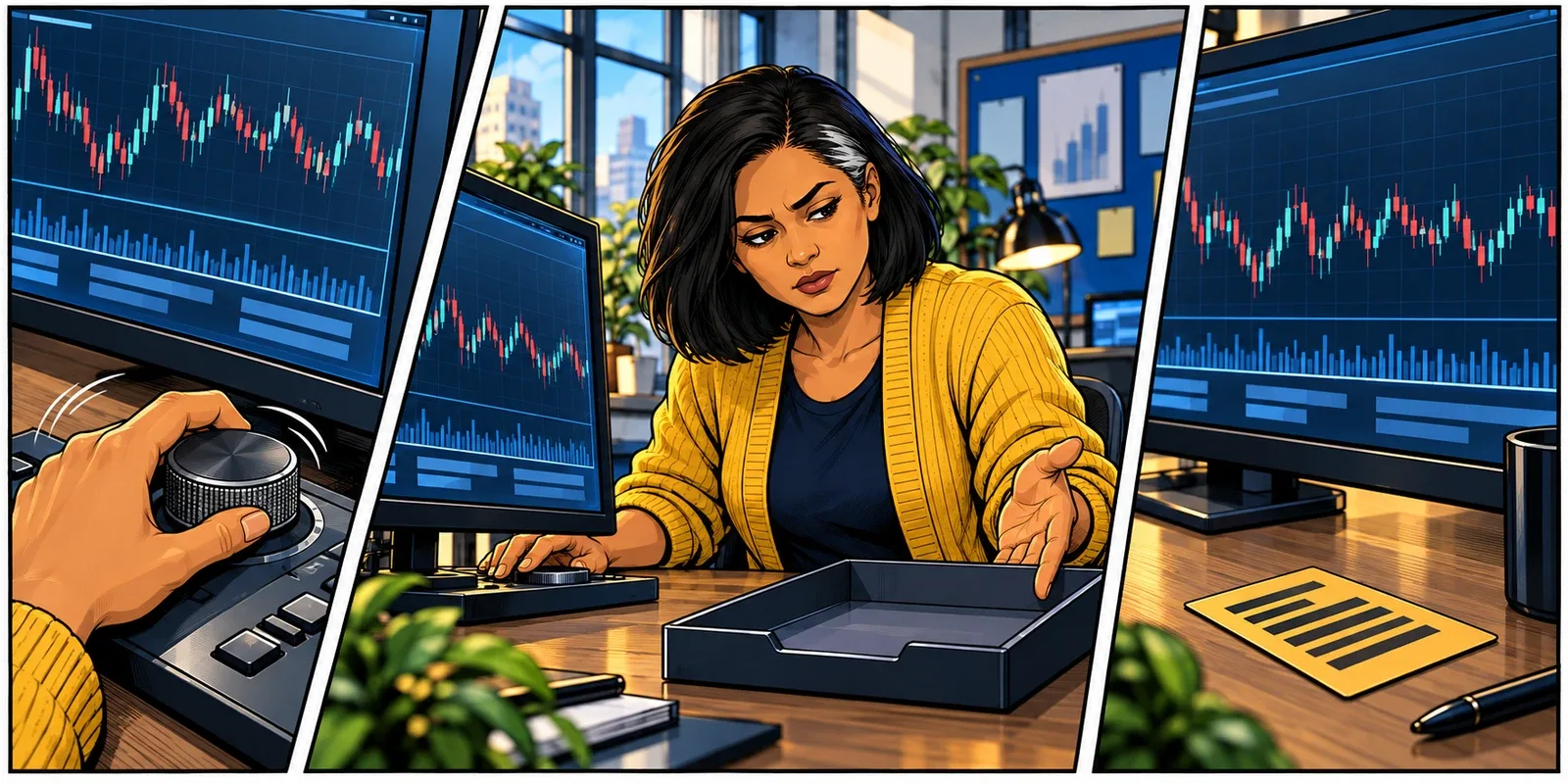 The returning trader scrubs through recorded market prices while a separate test order rests outside the recorded sequence.